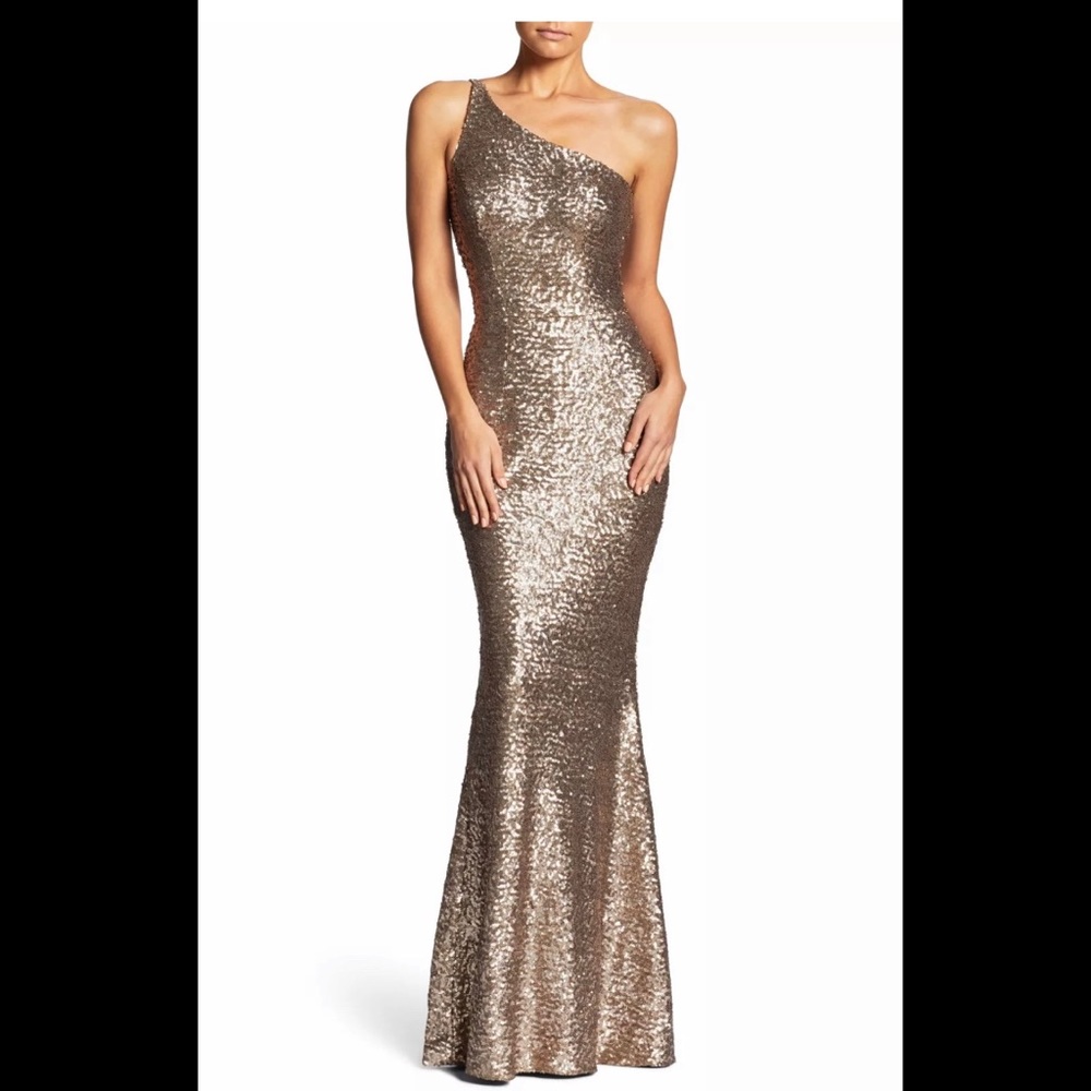 Dress the Population Bronze Mermaid Gown